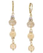 Inc International Concepts Gold-tone Translucent Bead Triple Drop Earrings, Only At Macy's