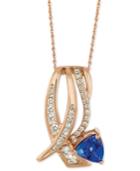 Le Vian Tanzanite (1 Ct. T.w.) And Diamond (5/8 Ct. T.w.) 18 Pendant Necklace In 14k Rose Gold