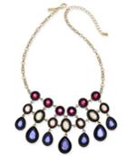 I.n.c. Gold-tone Multi-stone Statement Necklace, 17 + 3 Extender, Created For Macy's