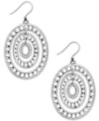 Lucky Brand Silver-tone Ornate Pattern Orbital Drop Earrings