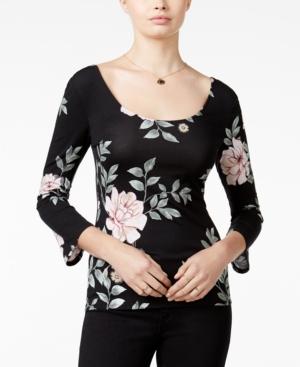 Guess Kamea Floral-print Scoop-neck Top