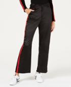 Waisted Wide-leg Side-striped Pants