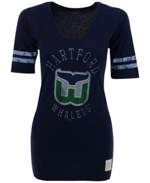Retro Brand Women's Hartford Whalers Distressed Graphic T-shirt