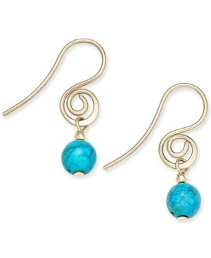 Jody Coyote 12k Gold-filled Blue Stone Drop Earrings