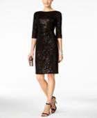 Vince Camuto Ruched Sequin Sheath Dress