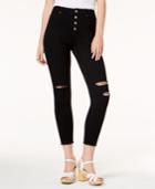 Tinseltown Juniors' Ripped Button-fly Skinny Jeans
