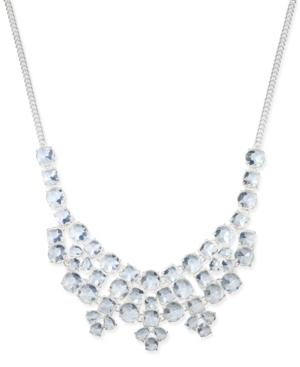 Charter-club Silver-tone Multi-crystal Statement Necklace, Only At Macy's
