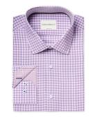 Con. Struct Men's Slim-fit Violet Check-pattern Dress Shirt