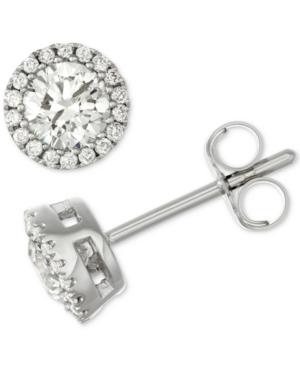 Diamond Halo Stud Earrings (3/4 Ct. T.w.) In 14k White Gold