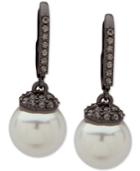 Givenchy Hematite-tone Imitation Pearl & Pave Drop Earrings