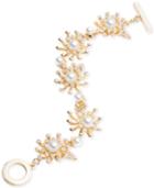 Anne Klein Gold Imitation Pearl And Crystal Link Bracelet
