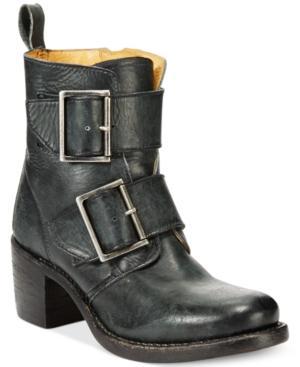 Frye Women's Sabrina Double Buckle Moto Booties Women's Shoes