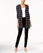 Charter Club Windowpane Open-front Cardigan, Only At Macy's