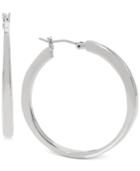 Touch Of Silver Silver-plated Hoop Earrings