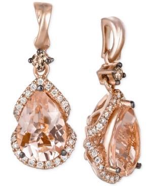 Le Vian Morganite (2-3/8 Ct. T.w.) And Diamond (1/3 Ct. T.w.) Drop Earrings In 14k Rose Gold