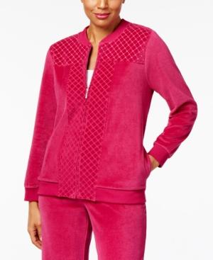 Alfred Dunner Royal Jewels Embellished Velour Track Jacket