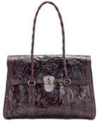 Patricia Nash Floral Vienna Tooled Leather Satchel