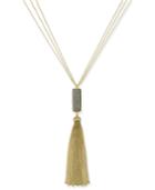 Inc International Concepts Gold-tone Pave Cluster Tassel Pendant Necklace, Only At Macy's