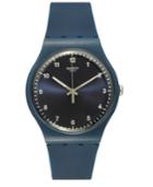 Swatch Unisex Swiss Power Tracking Dark Blue Silicone Strap Watch 41mm Suon116