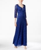 Alex Evenings Empire-waist Lace Gown
