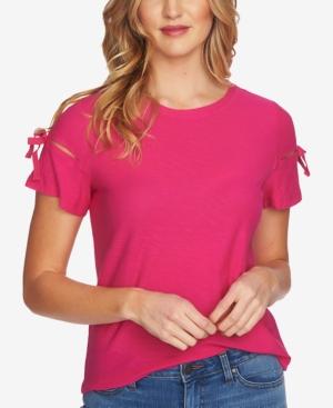 Cece Crew-neck Tie-sleeve Top