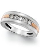 Men's Diamond Two-tone Band In 10k Gold (1/2 Ct. T.w.)
