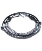 R.t. James Men's Leather & Chain Wrap Bracelet, Created For Macy's