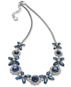 Charter Club Silver-tone Crystal & Stone Collar Necklace, 17 + 2 Extender, Created For Macy's