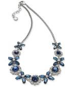 Charter Club Silver-tone Crystal & Stone Collar Necklace, 17 + 2 Extender, Created For Macy's