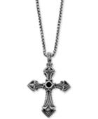 Scott Kay Men's Onyx (5mm) Cross 26 Pendant Necklace In Sterling Silver