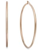 Round Hoop Earrings In 14k Rose Gold Vermeil, 80mm