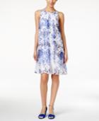 Alfani Petite Printed Chiffon Trapeze Dress, Only At Macy's