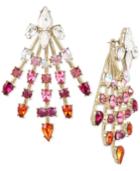 Betsey Johnson Gold-tone Crystal Spray Front/back Earrings