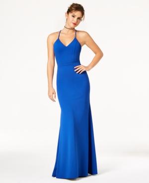 B Darlin Juniors' Lace-back Fitted Gown