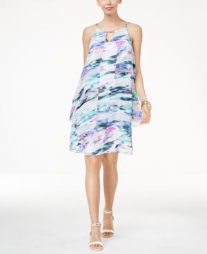 Thalia Sodi Maya Chiffon-overlay Shift Dress, Only At Macy's