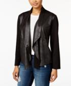 Style & Co Coated Open-front Jacket, Only At Macy's