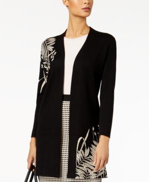 Alfani Open-front Intarsia Cardigan, Created For Macy's