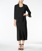 Ny Collection Petite Open Jacket And Godet Dress