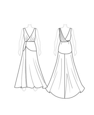 Customize: Remove Skirt Split - Fame And Partners Draped Maxi Dress With Train Skirt