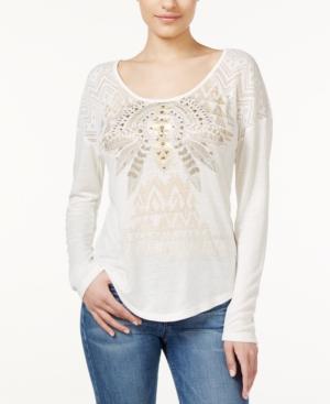 Miss Me Embellished Foil-detail Top