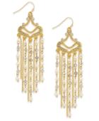 Inc International Concepts Gold-tone White Stone Fringe Chandelier Earrings, Only At Macy's
