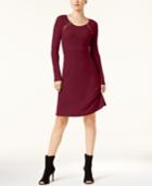 Inc International Concepts Zipper-shoulder Ribbed Dress, Created For Macy's