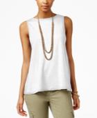 American Living Sleeveless Back Lace-panel Top, Only At Macy's