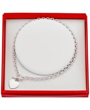 Giani Bernini Heart Tag Necklace In Sterling Silver, Only At Macy's