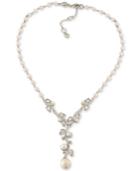 Carolee Silver-tone Crystal And Imitation Pearl Lariat Necklace