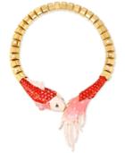 Betsey Johnson Gold-tone Large Link Pave Fish Drama Necklace