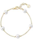 Majorica Gold-plated Imitation Pearl Chain Bracelet