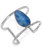 Kenneth Cole New York Silver-tone Blue Stone Openwork Cuff Bracelet