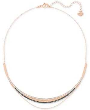 Swarovski Rose Gold-tone Multi-layer Pave Collar Necklace