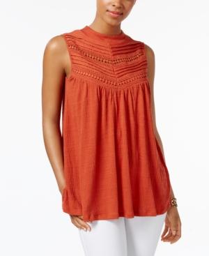 Cable & Gauge Lace-trim Top